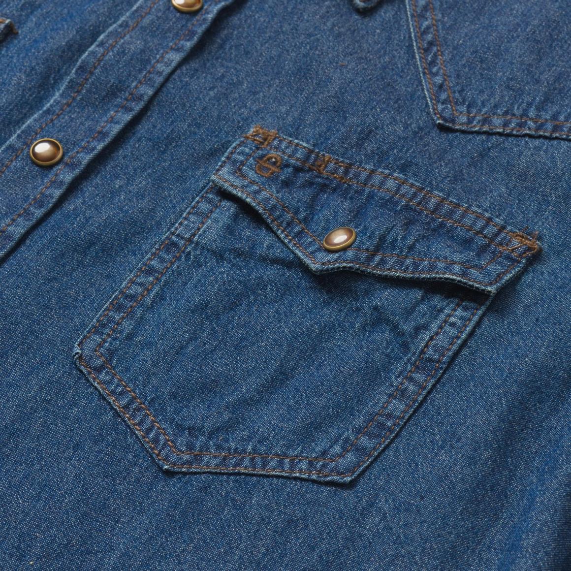 Modern Denim Western Shirt Blue | Men Stetson Denim Shirts