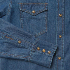 Modern Denim Western Shirt Blue | Men Stetson Denim Shirts