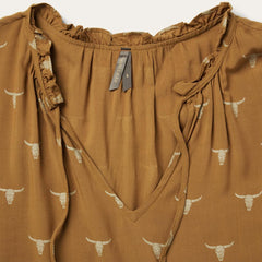 Mojave Longhorn Print Dress Brown | Women Stetson Mini