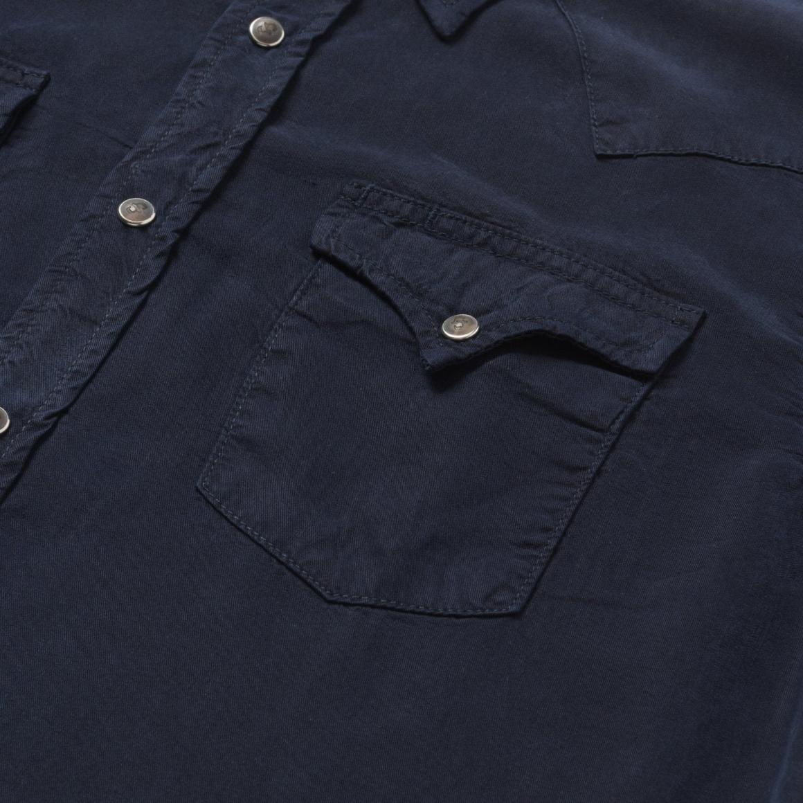 Navy Twill Shirt Blue | Men Stetson Western Shirts