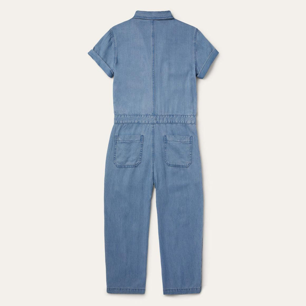 Notch Collar Jumpsuit Blue | Women Stetson Jumpsuits