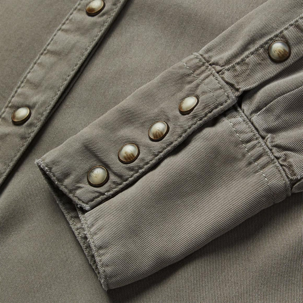 Olive Twill Western Shirt Green | Women Stetson Western Shirts