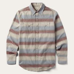 Ombre Stripe Twill Shirt Wine | Men Stetson Modern Cut