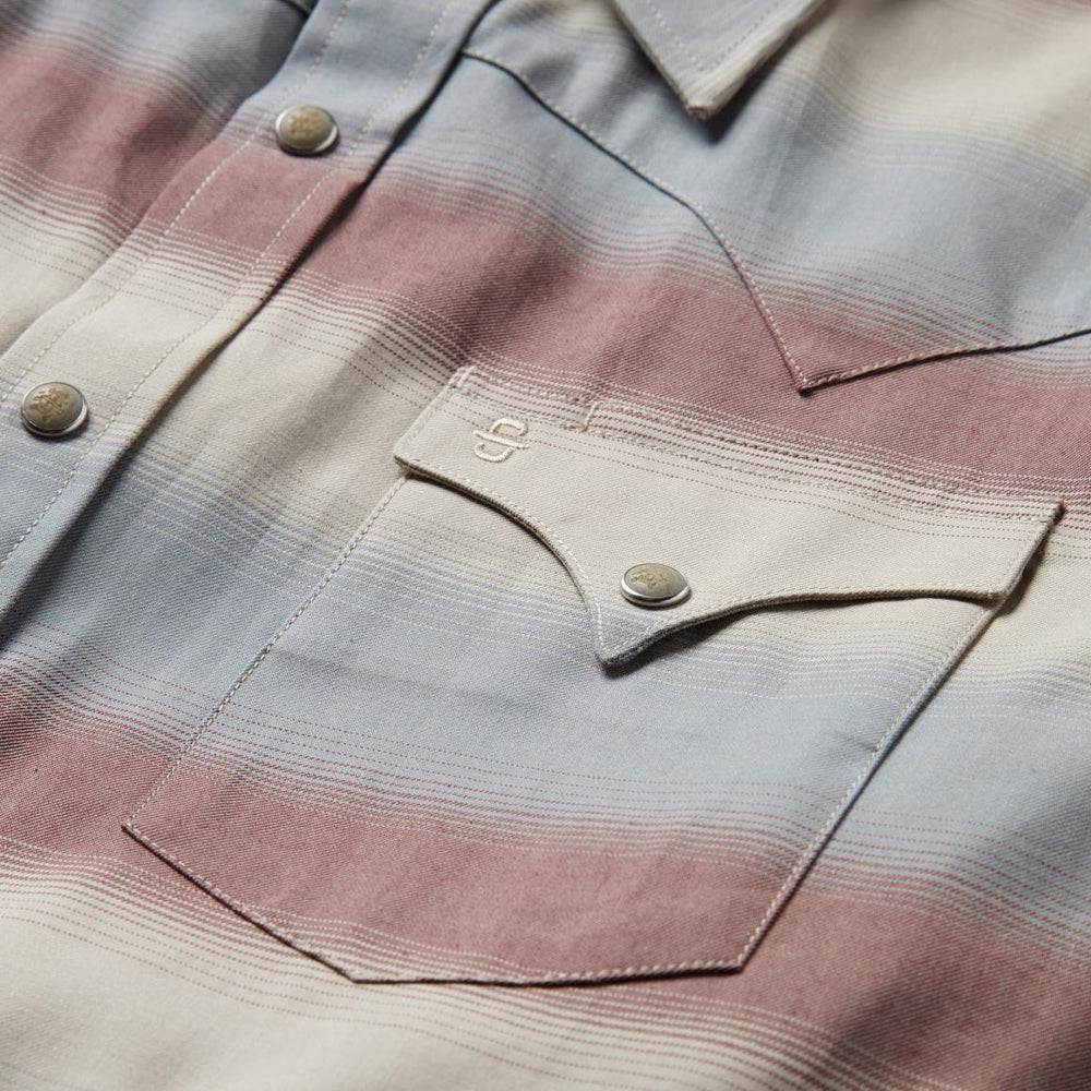 Ombre Stripe Twill Shirt Wine | Men Stetson Western Shirts