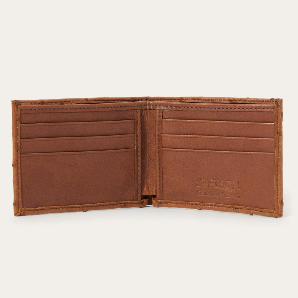 Ostrich Bi-Fold Wallet Antique Cognac | Men Stetson Wallets
