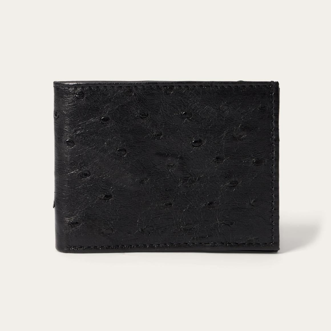 Ostrich Bi-Fold Wallet Black Cowboy Classic | Men Stetson Wallets