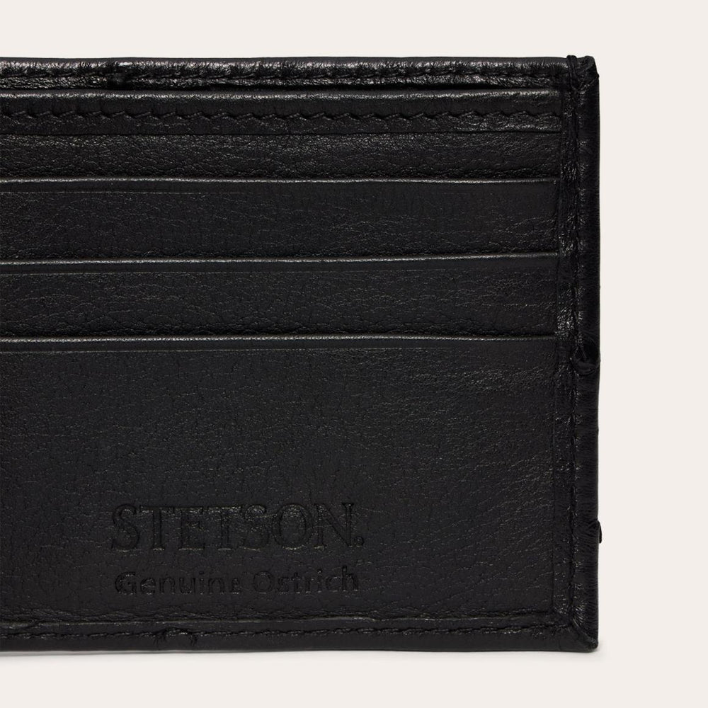 Ostrich Bi-Fold Wallet Black Cowboy Classic | Men Stetson Wallets