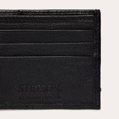 Ostrich Bi-Fold Wallet Black Cowboy Classic | Men Stetson Wallets