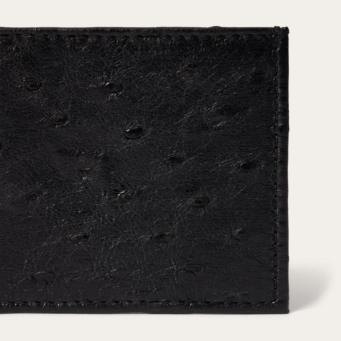 Ostrich Bi-Fold Wallet Black Cowboy Classic | Men Stetson Wallets