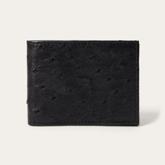 Ostrich Bi-Fold Wallet Black Cowboy Classic | Men Stetson Wallets