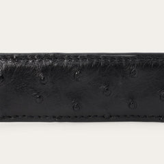 Ostrich Western Tab Belt - 1 1/4" Width Black Cowboy Classic | Men Stetson Belts