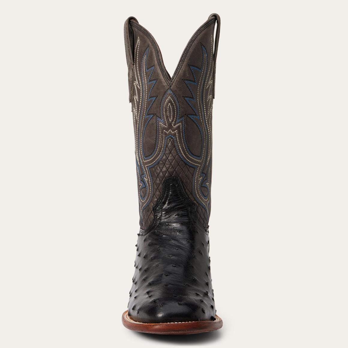 Ozzy Ostrich Boot Black | Men Stetson Exotics