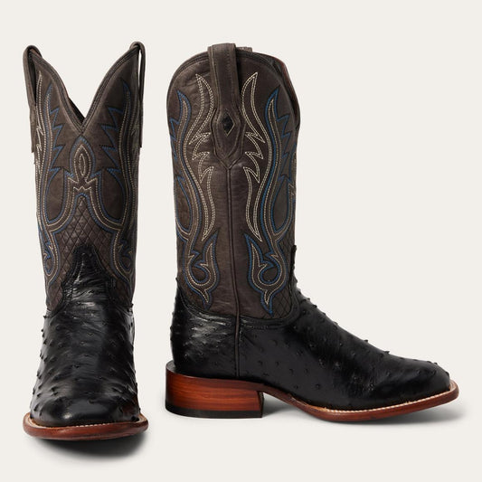 Ozzy Ostrich Boot Black | Men Stetson Exotics