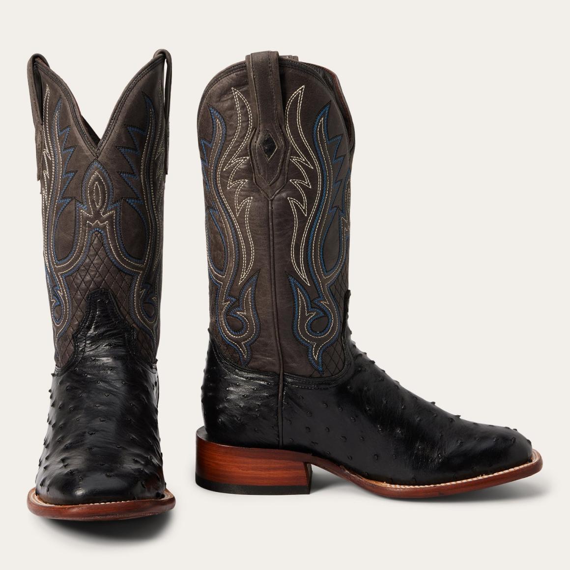 Ozzy Ostrich Boot Black | Men Stetson Western
