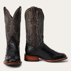 Ozzy Ostrich Boot Black | Men Stetson Western