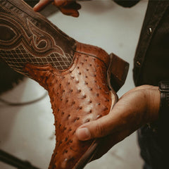 Ozzy Ostrich Boot Brown | Men Stetson Exotics