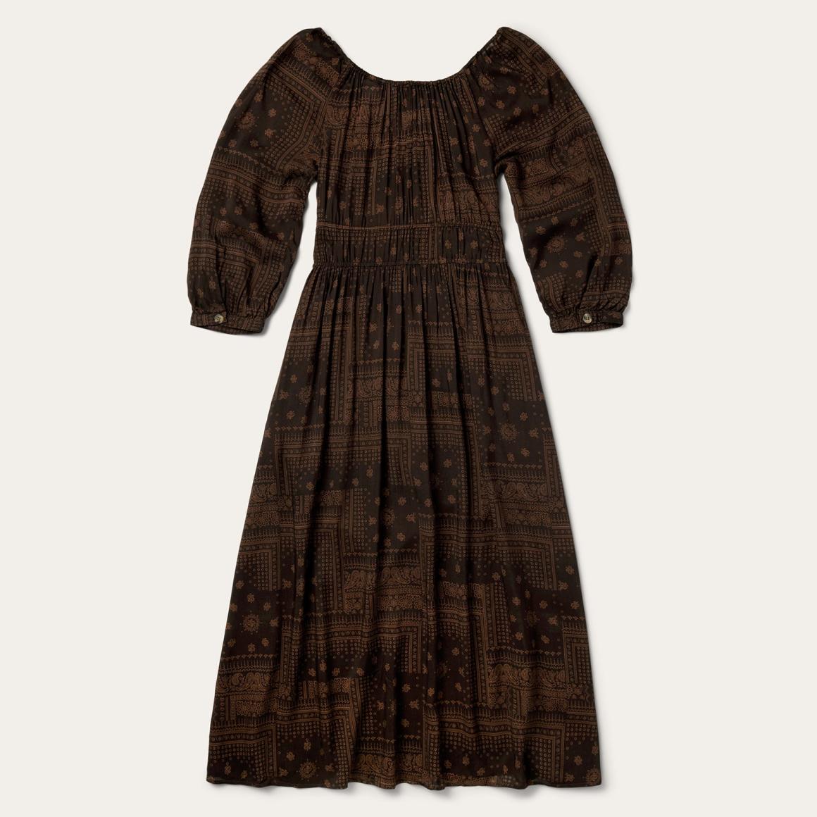 Patchwork Bandana Print Dress Brown | Women Stetson Midi