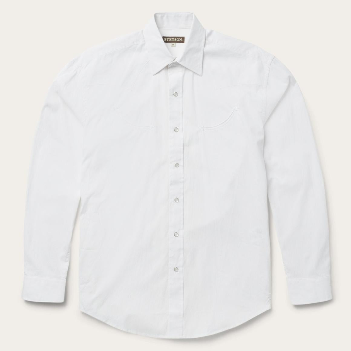 Pin Point Oxford Shirt White | Men Stetson Classic Cut