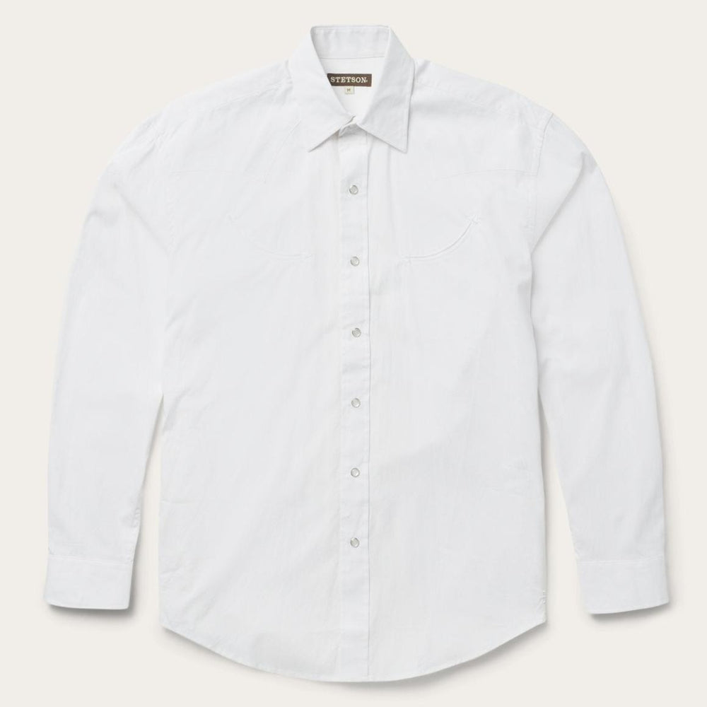 Pin Point Oxford Shirt White | Men Stetson Classic Cut