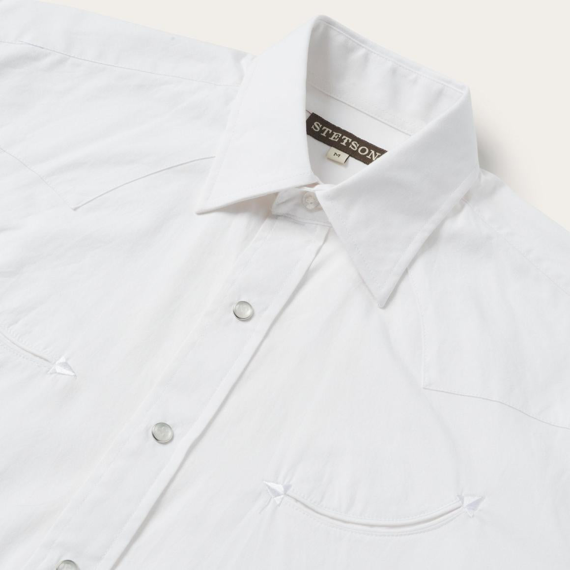 Pin Point Oxford Shirt White | Men Stetson Classic Cut