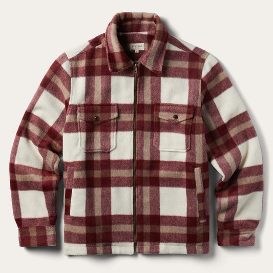 Plaid Lined Jac-Shirt Red | Men Stetson Flannel Shirts
