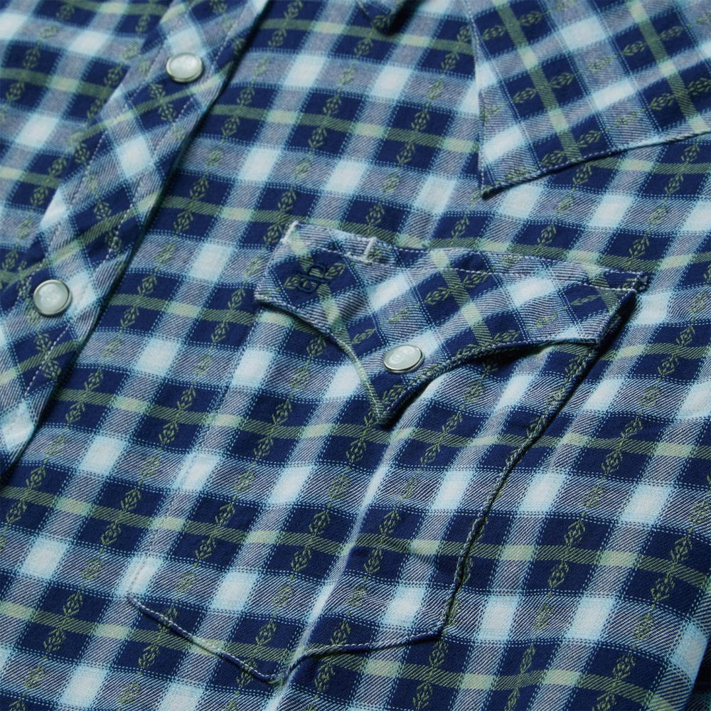 Plaid Twill Dobby Western Shirt Blue | Men Stetson Western Shirts