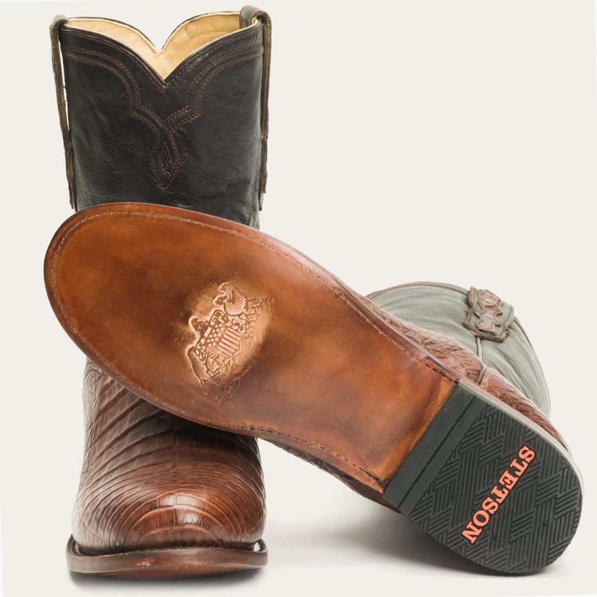 Puncher Exotic Boots Brown | Men Stetson Ropers