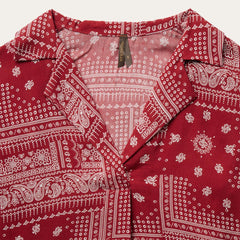 Red Bandana Patchwork Blouse Red | Women Stetson Blouses