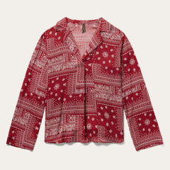 Red Bandana Patchwork Blouse Red | Women Stetson Blouses