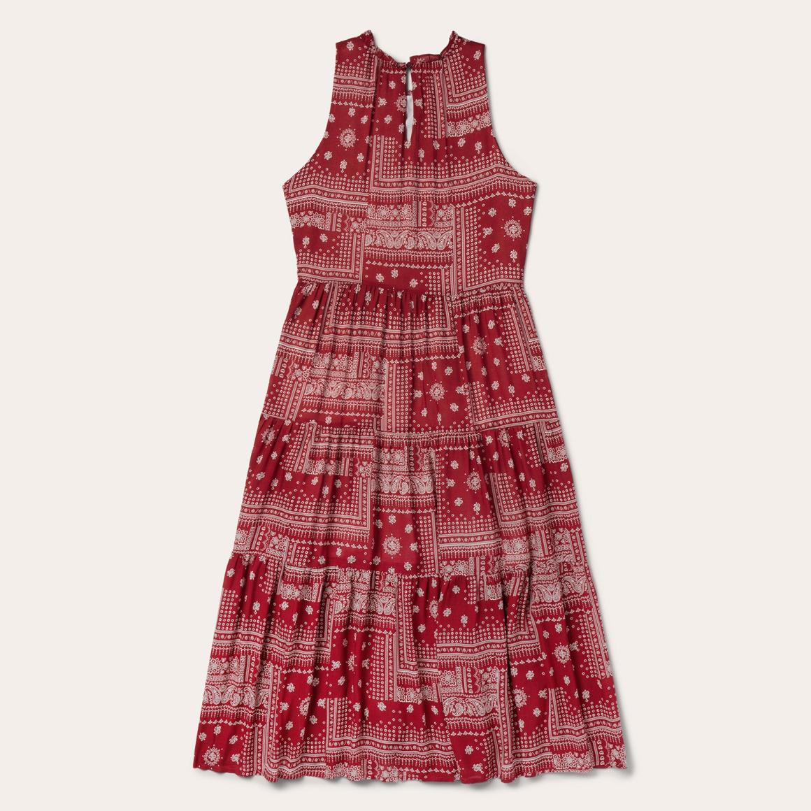 Red Bandana Patchwork Dress Red | Women Stetson Midi