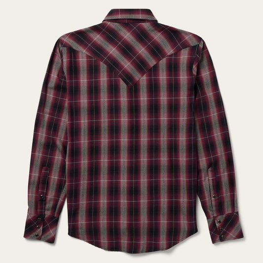 Red Marl Plaid Western Shirt Red | Men Stetson Modern Cut