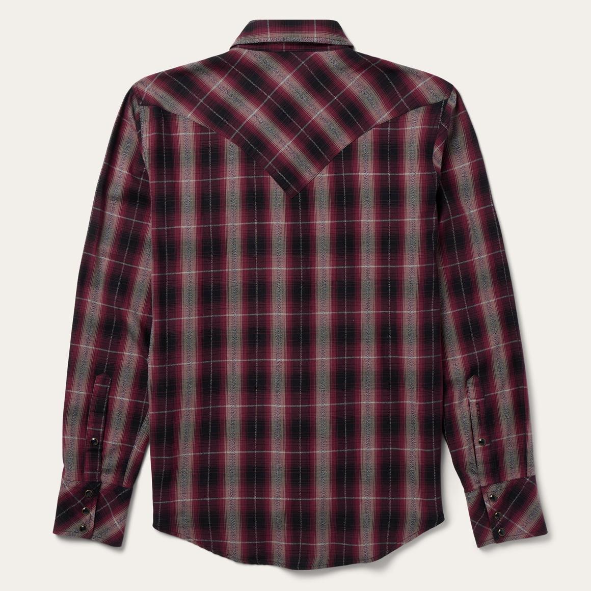 Red Marl Plaid Western Shirt Red | Men Stetson Western Shirts