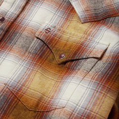 Rust Plaid Flannel Western Shirt Brown | Men Stetson Classic Cut
