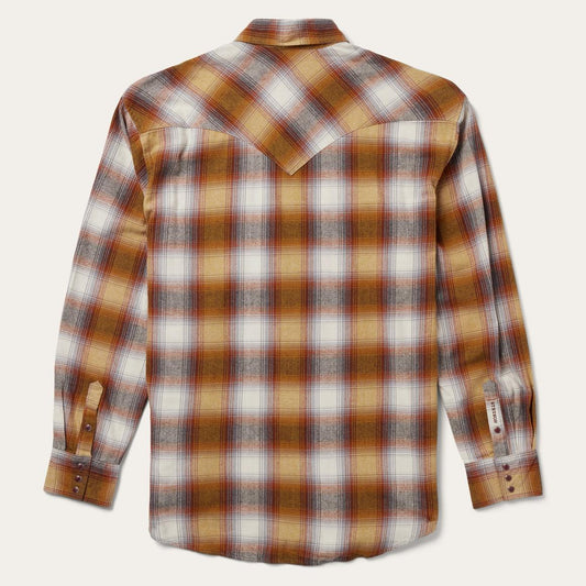Rust Plaid Flannel Western Shirt Brown | Men Stetson Western Shirts