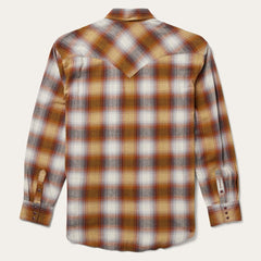 Rust Plaid Flannel Western Shirt Brown | Men Stetson Western Shirts
