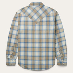 Sand Plaid Dobby Western Shirt Brown | Men Stetson Modern Cut