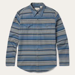 Serape Stripe Western Shirt Blue | Men Stetson Western Shirts