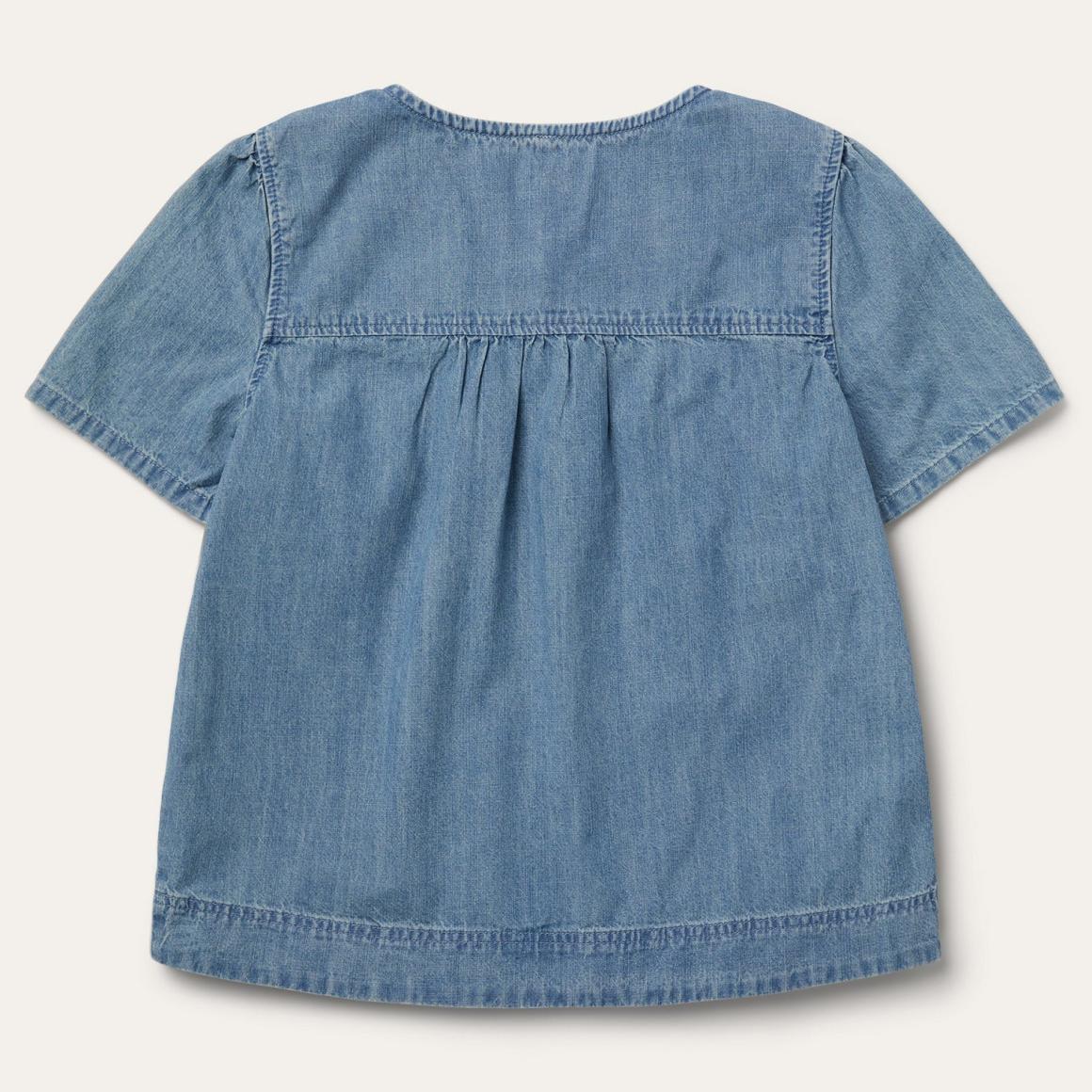 Short-Sleeved Denim Blouse Blue | Women Stetson Blouses