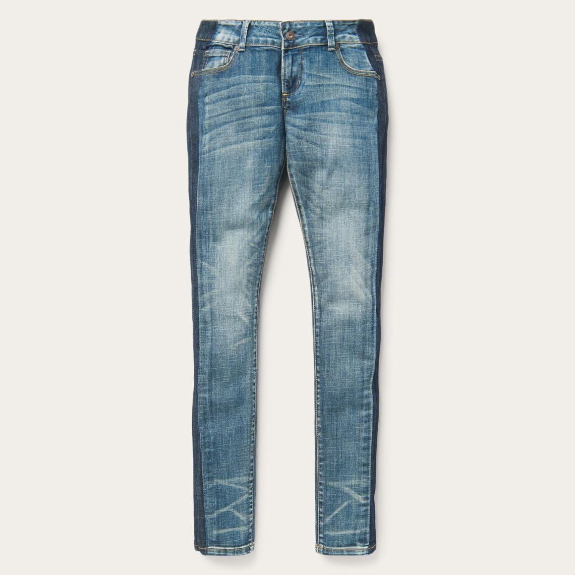 Skinny Fit Stripe Leg Jean Blue | Women Stetson Denim