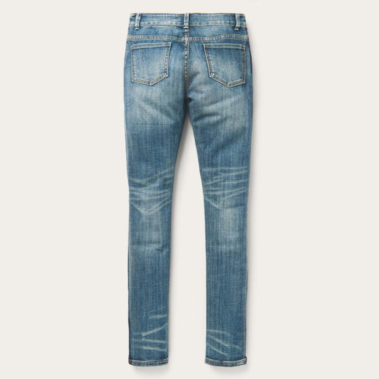 Skinny Fit Stripe Leg Jean Blue | Women Stetson Denim