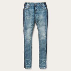 Skinny Fit Stripe Leg Jean Blue | Women Stetson Denim