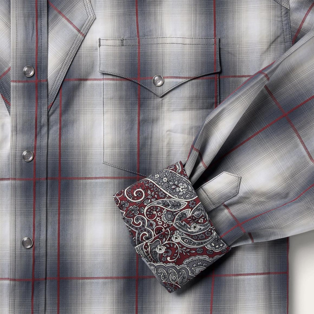 Smoke Ombre Western Shirt Grey | Men Stetson Classic Cut