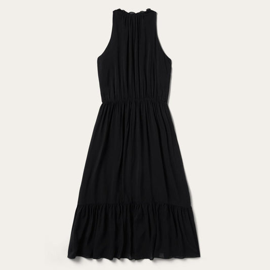 Solid Rayon Sleeveless Prairie Dress Black | Women Stetson Midi