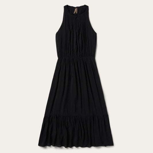 Solid Rayon Sleeveless Prairie Dress Black | Women Stetson Midi