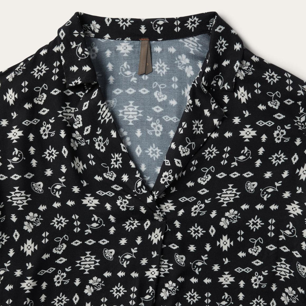 Southwestern Ditzy Print Blouse Black | Women Stetson Blouses