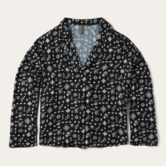 Southwestern Ditzy Print Blouse Black | Women Stetson Blouses