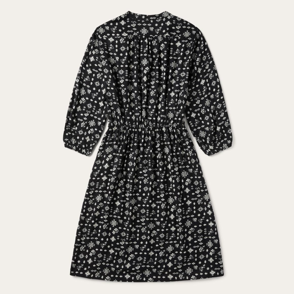 Southwestern Ditzy Print Dress Black | Women Stetson Midi