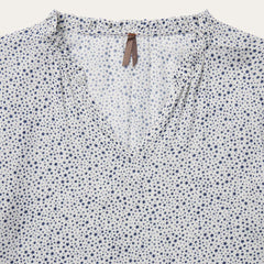 Stars Print Peasant Blouse White | Women Stetson Blouses