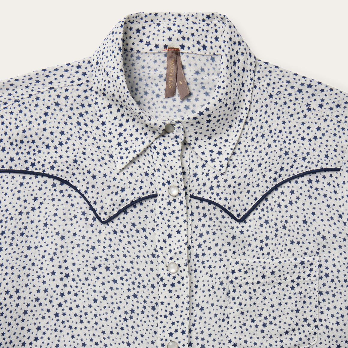 Stars Print Western Shirt White | Women Stetson Western Shirts