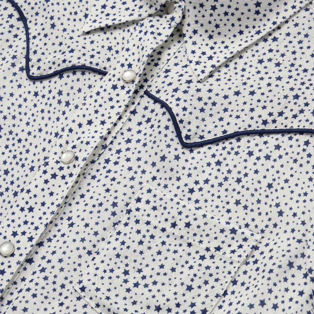 Stars Print Western Shirt White | Women Stetson Western Shirts